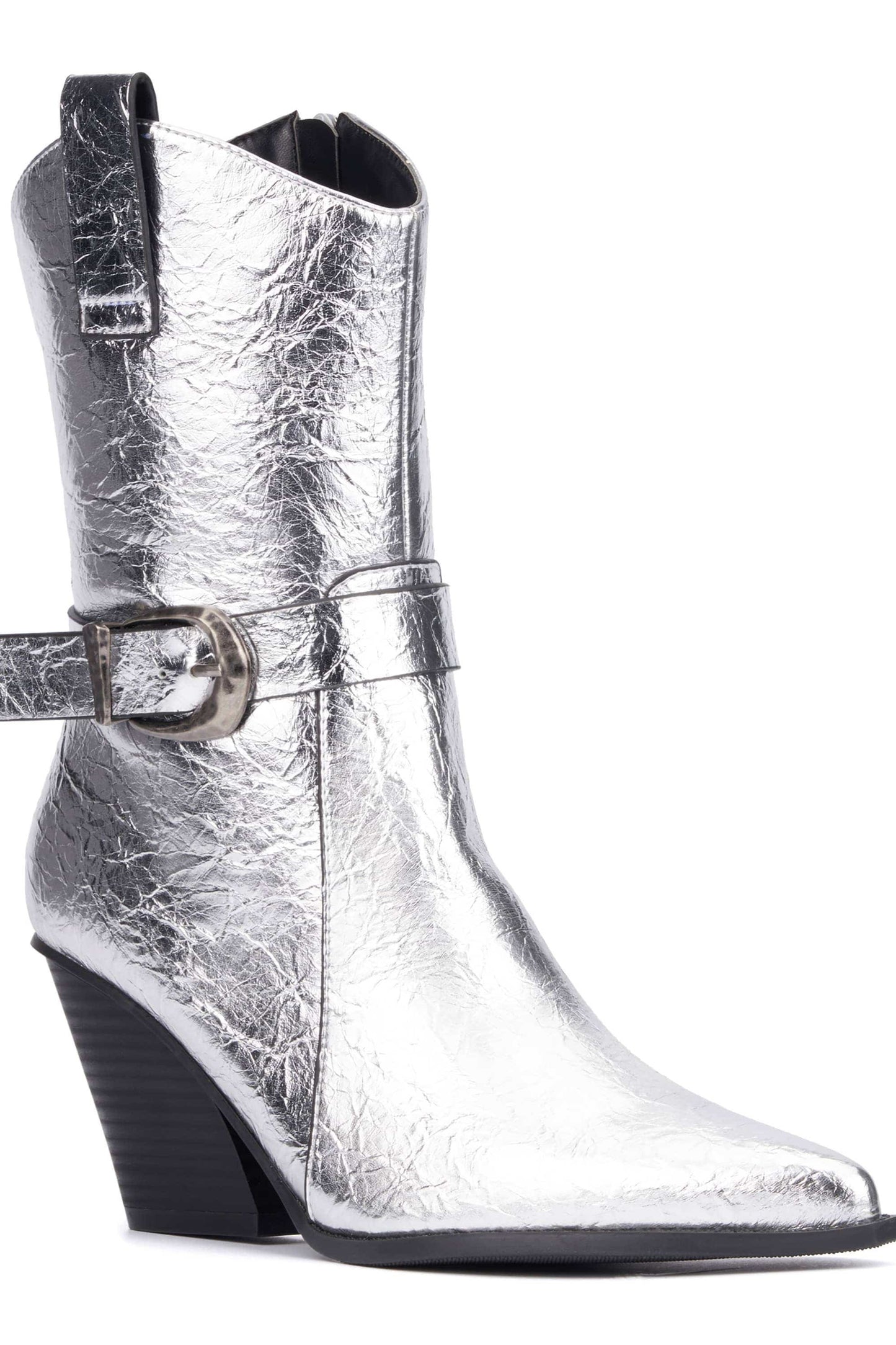 Wesley's Silver Wedge Boots