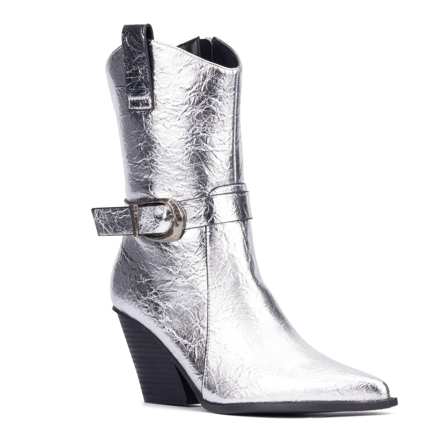 Wesley's Silver Wedge Boots