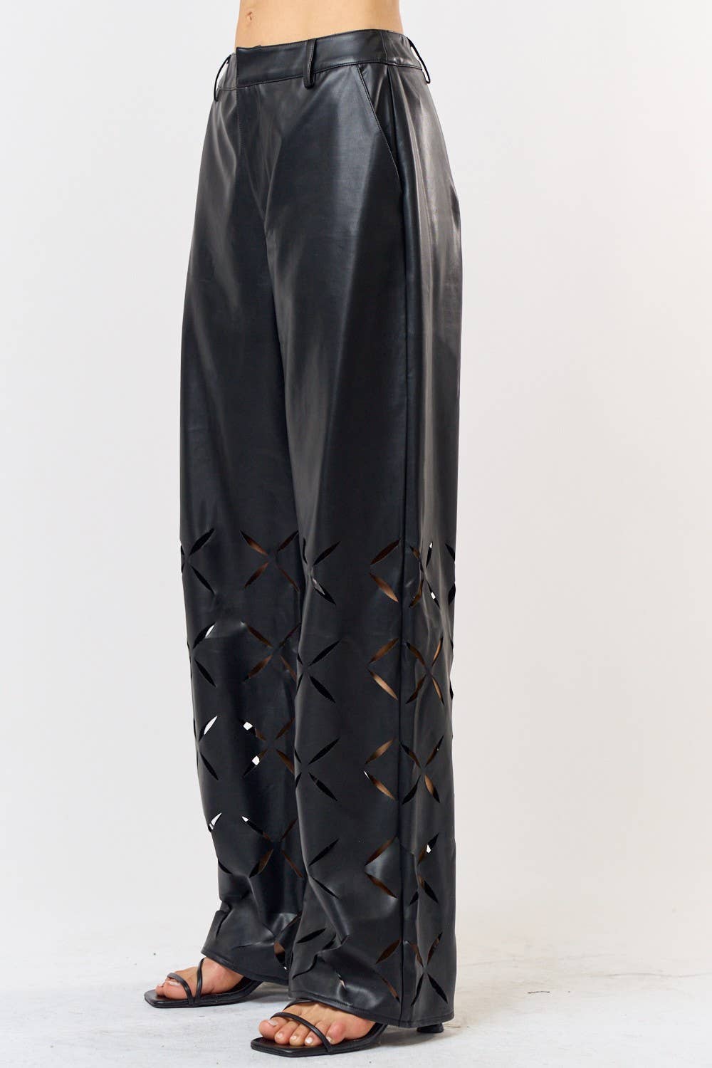 Glenda's Leather Wide Leg Pants