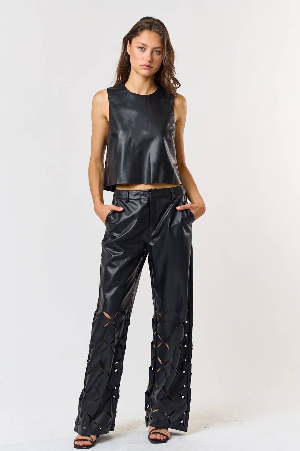 Glenda's Leather Wide Leg Pants