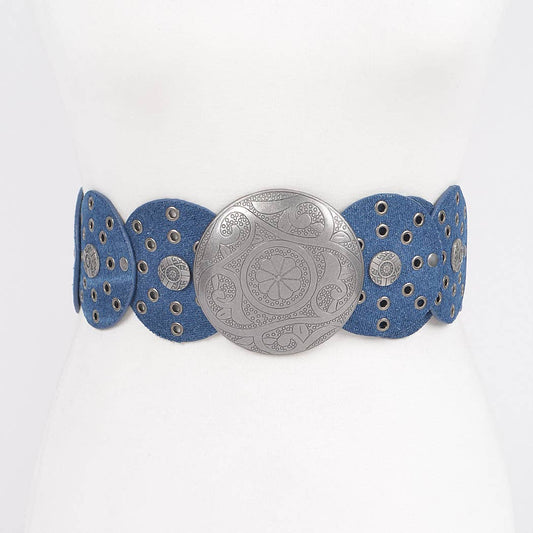 Denim Eyelet Western Belt