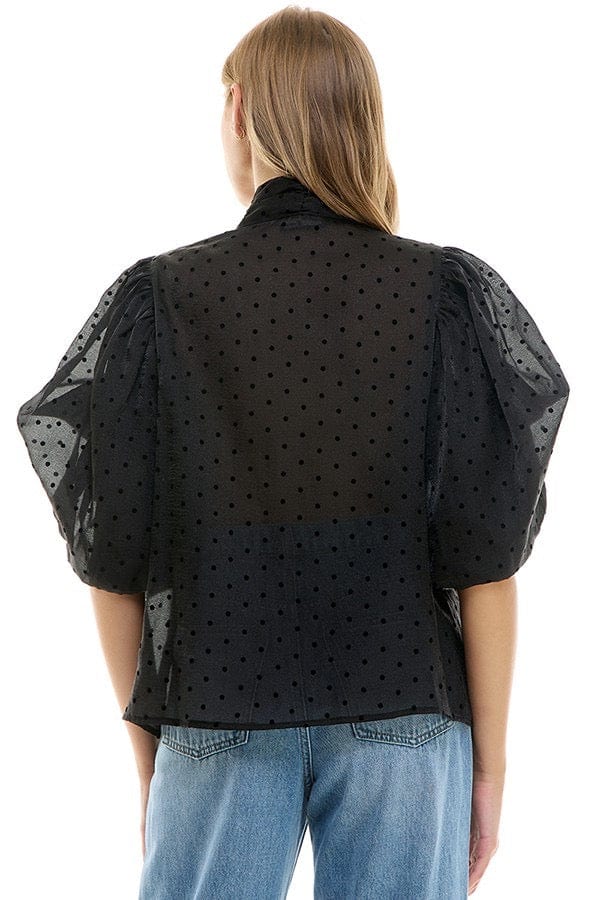 Xi's Puff Polka Dot Blouse