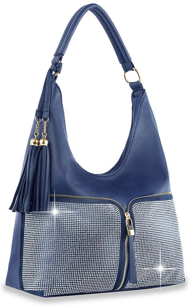 Uoonique Denim & Rhinestone Hobo