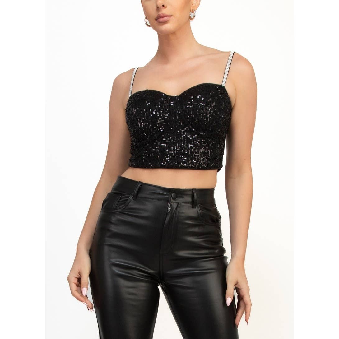 Debbie's Sequin Cami Crop Top